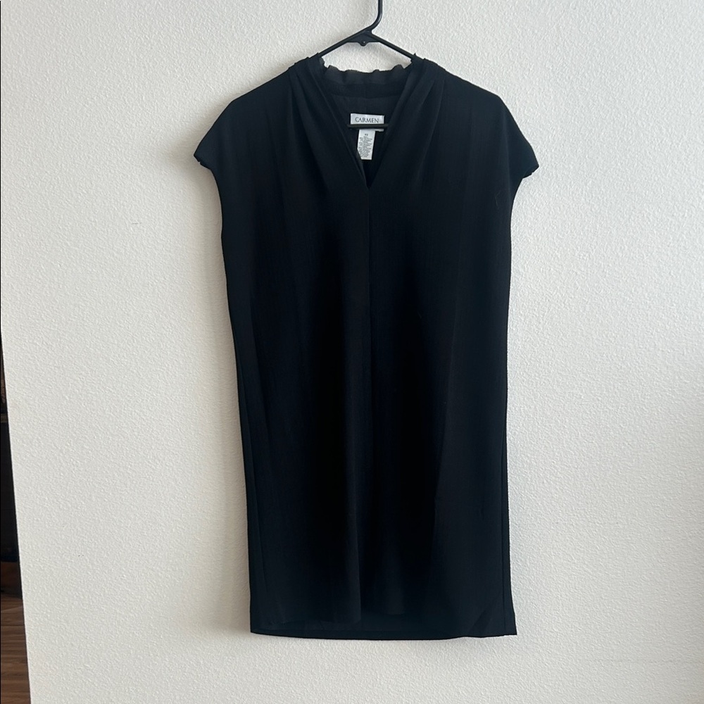Carmen Marc Valvo Dress Womens XS Cap Sleeve Sheath Lined Classic